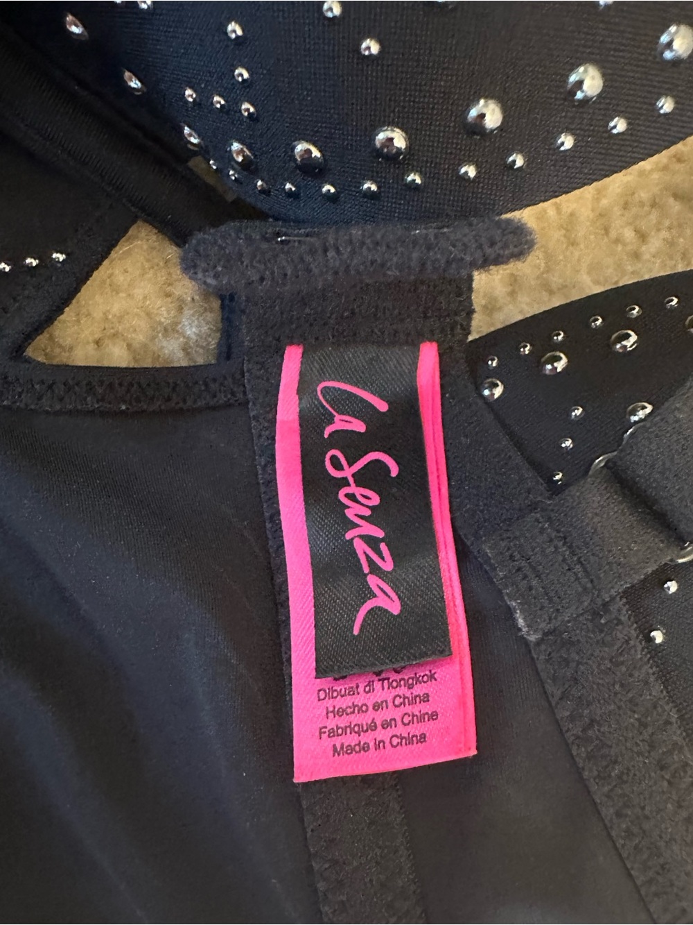 La SENZA Black Longline Bra with Stud Accents Large Sexy Going-Out Festival - Picture 5 of 5